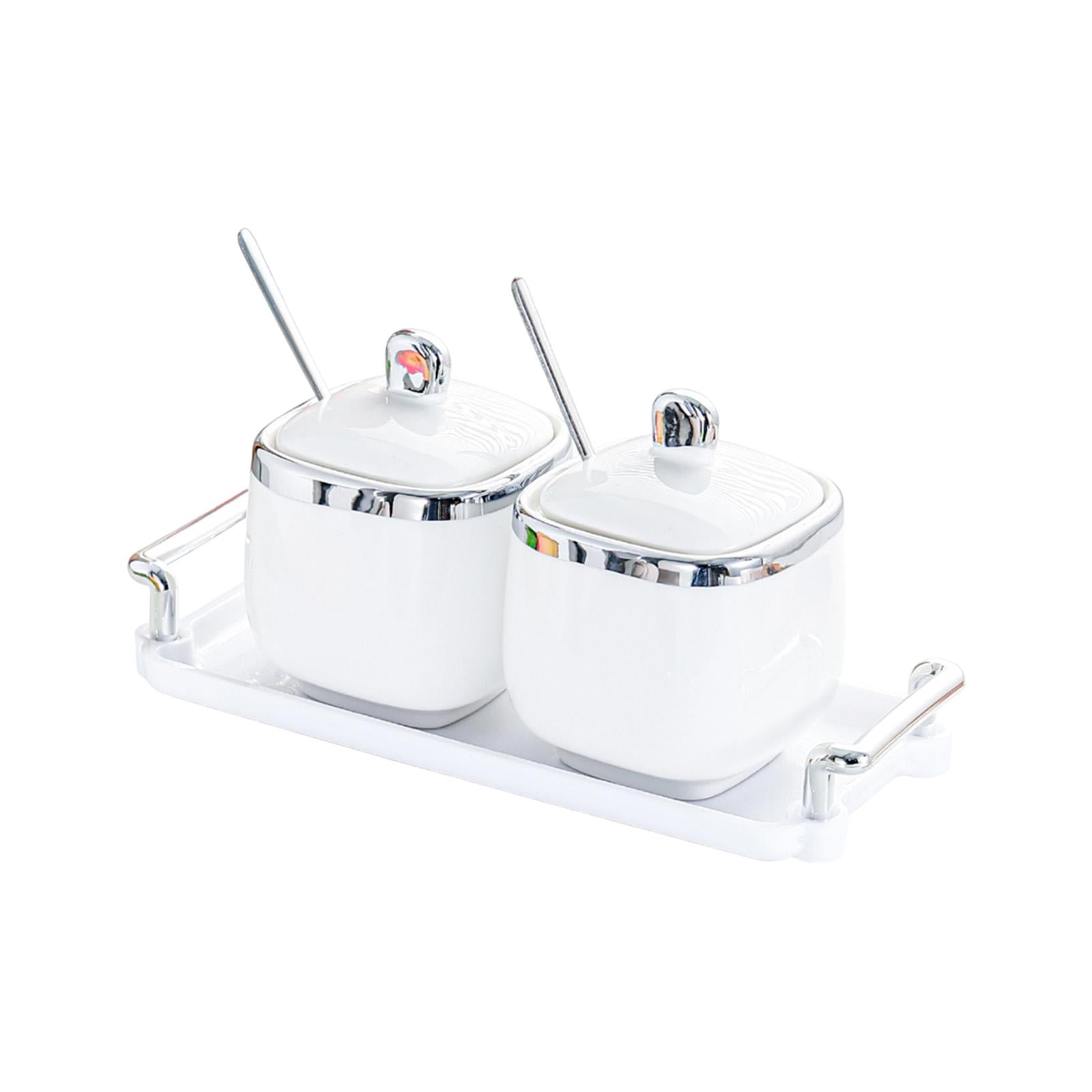 Bothyi - Condiment Canister Contenedor De Especias De Almacenamiento De Alimentos Nórdicos Para Fiestas 2 Jar Argent