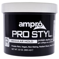 Ampro - Gel De Peinado Pro Styl Protein - Fijación Regular De Para Mujeres - Gel De 32 Oz