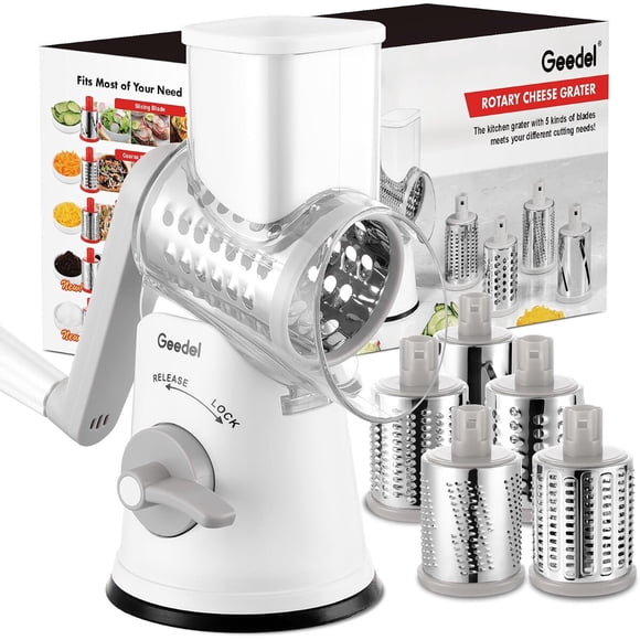 Geedel Rotary Cheese Grater Hand Crank, Cheese Shredder Vege