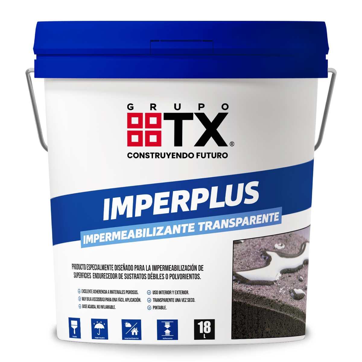 Grupo Tx - Impermeabilizante Y Endurecedor De Sustratos Imperplus 18 Lt