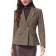 thumbnail image 1 of INSPIRE CHIC Blazer de trabajo para mujeres con solapa, botón único, manga larga, traje casual de negocios con bolsillos, M marrón, 1 of 6