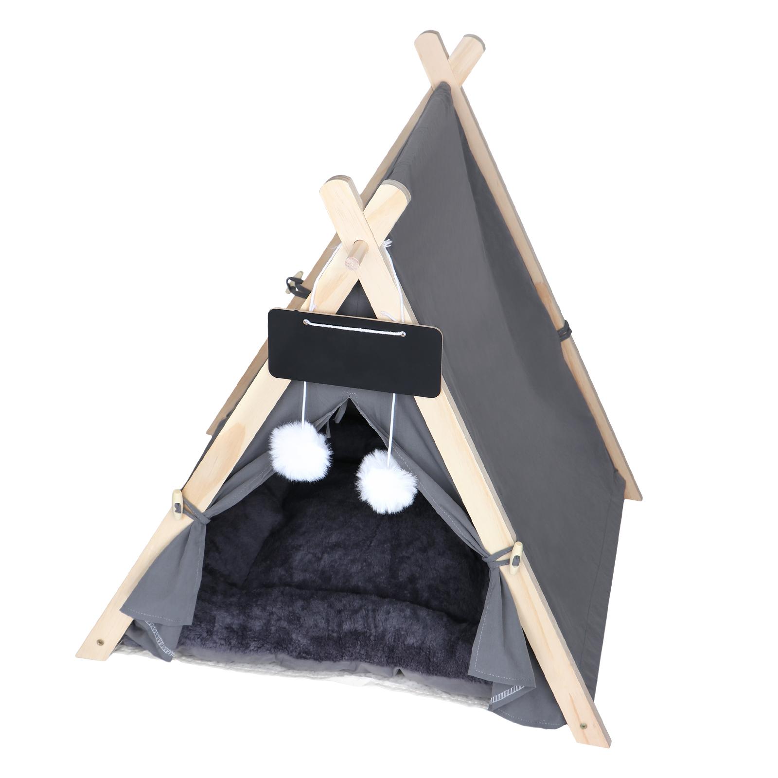 Magideal - Tipi Para Mascotas, Tienda Para Gatos, Cama Con Cojín, Refugio Semicerrado Transpirable, Casa Para Perros, Nido De Invierno Para Cachorros, Interior Y Gris