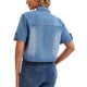 thumbnail image 3 of INSPIRE CHIC Chaqueta de Jean Recortada de Manga Corta con Cuello Abierto Casual de Denim para Mujer de Regreso a Clases 2XL Azul, 3 of 6