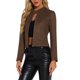 thumbnail image 4 of INSPIRE CHIC Chaqueta de Mujer de Imitación de Ante con Cremallera, Corta, Estilo Biker Moto para Looks Casuales y Elegantes L Marrón Oscuro, 4 of 6