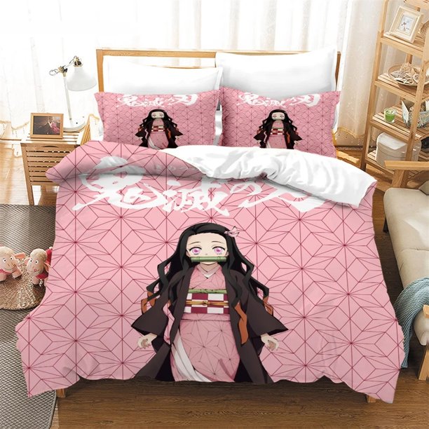 Nezuko Kamado Bedding Set Anime Demon Slayer Duvet Cover Comforter Bed Linen Single Twin Full Queen Size 3d Girl Boys Gift Bed Sheets