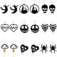 thumbnail image 1 of 9 Pairs Of Halloween Ear Jewelry Black Dangle Earrings Retro Party Style Acrylic Jewelry Creative Female Gift, 1 of 2