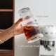 thumbnail image 5 of Juego de vasos de vidrio INSETLAN acanalados de 600 ml con tapas y pajitas, 4 unidades, 5 of 9