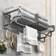 thumbnail image 1 of 1pc Space Aluminum Bathroom Towel Rack, No Drilling Toilet Bathroom Storage Rack, Wall-mounted Bathroom Clothes Storage Rack, Bathroom Accessories, 1 of 5
