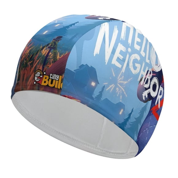 Hola vecino Gorro de Natación de Licra, Gorro de Baño de Tela Cómoda, Gorro Elástico Antideslizante para Hombres, Mujeres y Niños