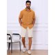 thumbnail image 2 of INSPIRE CHIC Camisas de Hombre para Regreso a Clases Camisa de Manga Corta con Botones para Playa de Verano Cuello de Punta Talla S Naranja, 2 of 5