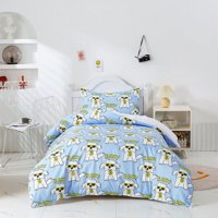 Milsleep - 3D Perro Azul Patrón De Dibujos Animados Funda De Edredón Juego De Ropa De Cama Funda De Edredón Fundas De Almohada