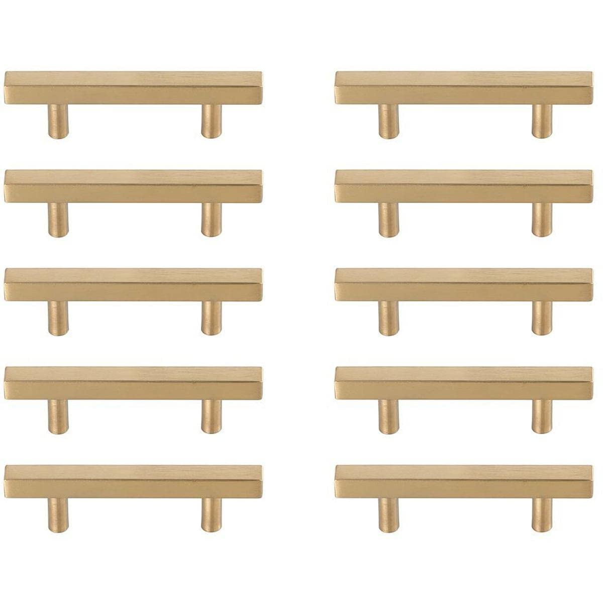 Tiradores De Barra Dior Elegant Decor De 3" En Latón, Juego De 10