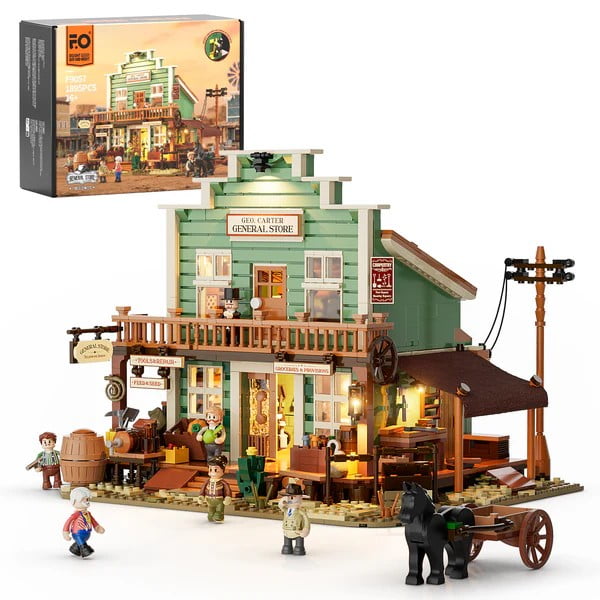 Set de bloques de construcción Lumibricks Tienda General del Viejo Oeste, 1895 piezas