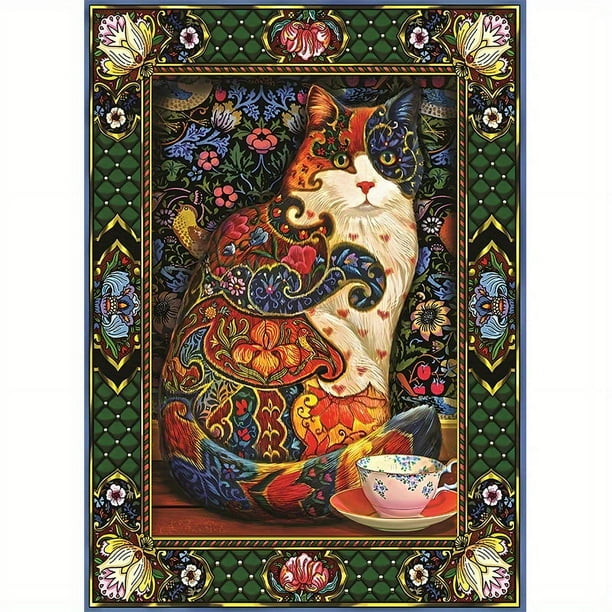 Gorgeous Cat Jigsaw Puzzle Alien Animal Jigsaw Puzzle Adult Decompression Round Super Difficult High Difficulty Puzzle Toy Birthday Festival Adult Men And Women Gifts