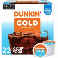 Dunkin' Donuts - Cápsulas De Café Dunkin' Brew K-Cup Over Ice, 22 Unidades, Reciclables