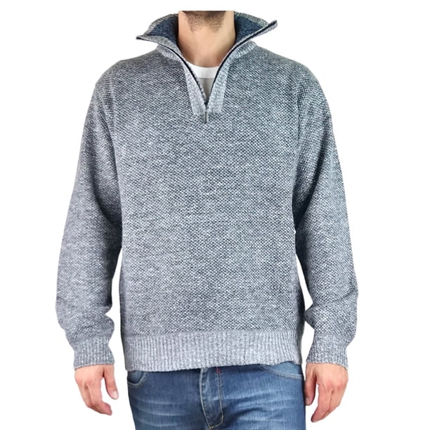 Sweater Frizado Tejido Hombre Cuello Alto Cierre Colores 2092