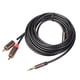 thumbnail image 1 of 3.5mm To 2 RCA Audio Cable 50 Ft,Yeung Qee Nylon Braided 3.5mm Male To 2RCA Male Stereo Audio Y Adapter Cable AUX RCA Splitter Cable For Smartphones, MP3, Tablets, Speakers, 1 of 3
