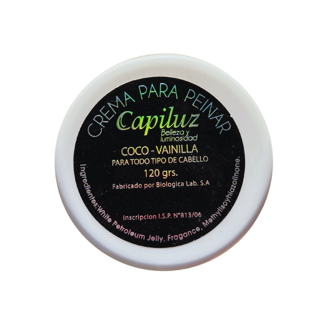 Crema Peinar / Cera Modeladora Coco Vainilla 120grs. Capiluz