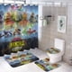 thumbnail image 1 of Invencible-theme 4-Piece Shower Curtain Set with Rugs, Waterproof Bathroom Decor Set Includes Bath Mat, U-Shaped Rug, Toilet Lid Cover and Curtain with Hooks, 1 of 6