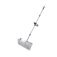 Ioensy - Rastrillo De Arena Grande De Acero Inoxidable Premium Con Mango Telescópico Y Cesta Ancha, Tamiz De Acero Inoxidable 201