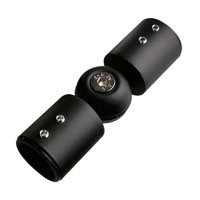 Magideal - Conector De Varilla Conector De Codo Con Bisagras Puerta De Vidrio De Baño Resistente Para Barras De Cortina De Ventana Salediza Con Tornillos Ángulo 25Mm Negro Mate