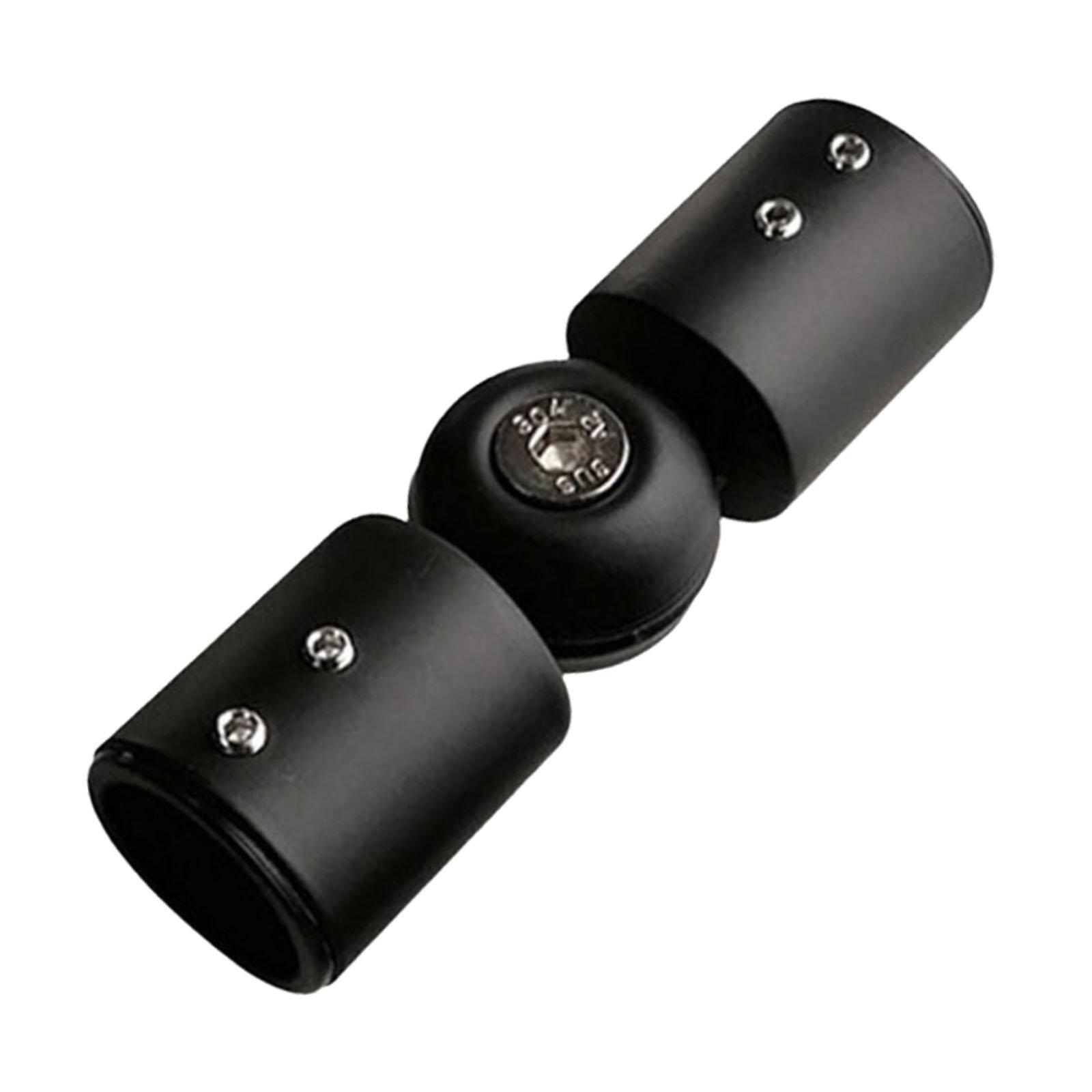 Magideal - Conector De Varilla Conector De Codo Con Bisagras Puerta De Vidrio De Baño Resistente Para Barras De Cortina De Ventana Salediza Con Tornillos Ángulo 25Mm Negro Mate