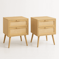 Klik Muebles - Pack De 2 Velador Eames Mesh Doble - Madera Clara