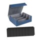 thumbnail image 2 of Caja De Almacenamiento Para Baraja De Cartas Coleccionables, Organizador De Juguetes De Tarjetas De Recolección Resistente De Cuero PU, Azul Y Gris, 2 of 2
