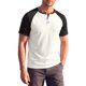 thumbnail image 1 of Camiseta Henley de Hombre INSPIRE CHIC con Mangas Raglán y Bloque de Color Casual XL Blanca, 1 of 5