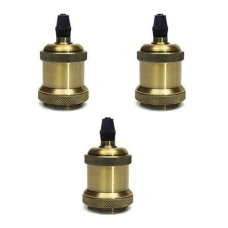 Hb Led - Pack 3 Soquetes E-27 Retro Dorado Vintage