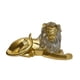 thumbnail image 5 of Adorno de León, estatua artesanal, decoración de regalos, escultura de estatuilla de resina moderna para mesa, estudio, encimera, estantería de cocina dorado, 5 of 5