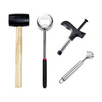 Magideal - Abridor De De Material Acero Inoxidable Martillo De Goma Kit De Abridor De Nueces De Fácil De Abrir Rompedora De Cáscara De Trituradora , 4 Piezas