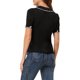 thumbnail image 3 of INSPIRE CHIC Blusa de Mujer con Cuello Peter Pan, Manga Corta Abullonada, Botones, Chiffon, Talla XS, Negro, 3 of 6