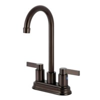 Grifo De Bar Kingston Brass Nuvofusion, Juego Central De 4 Pulgadas, Bronce Frotado Con Aceite