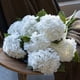 thumbnail image 5 of Hortensia artificial DUYONE Lifelike de 56 cm con 3 hojas (blanca), 5 of 9