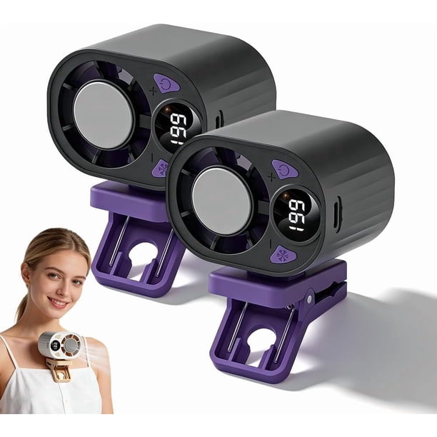 Ventilador clip coche aire acondicionado mini USB recargable giratorio 3 velocidades silencioso