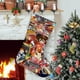 thumbnail image 1 of Bakugan Tema: Calcetines de Navidad, fino lino blanco para colgar en escaleras y chimenea, decoración navideña para el hogar, regalo de Navidad. 45cm × 32cm, 1 of 5