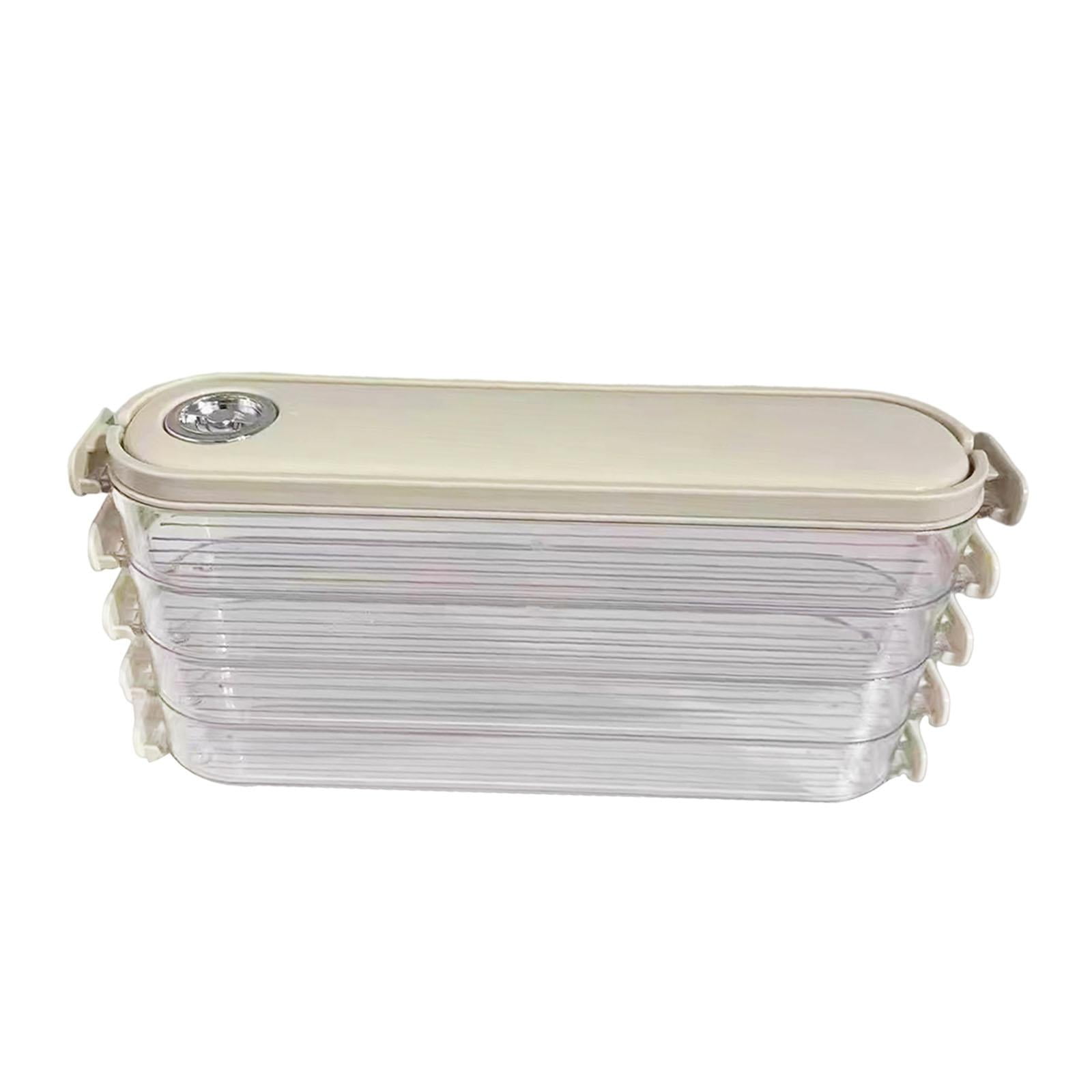 Magideal - Caja De Bolas De Con Tapa Con Asa Portátil, Organizador Para Refrigerador De 4 Capas, Contenedor, Organizador De Alimentos Para Fiesta, Interior Blanco Crema