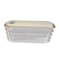 Magideal - Caja De Bolas De Con Tapa Con Asa Portátil, Organizador Para Refrigerador De 4 Capas, Contenedor, Organizador De Alimentos Para Fiesta, Interior Blanco Crema