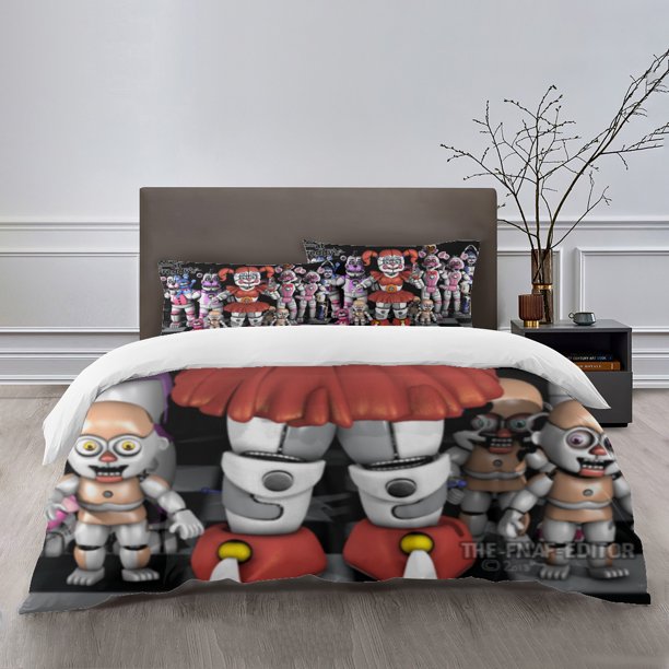 Five Nights at Freddy's Bedding Sets Bed Cartoon Duvet Cover Lightweight 3 Piece Bet Sets for Kids Boys Girls