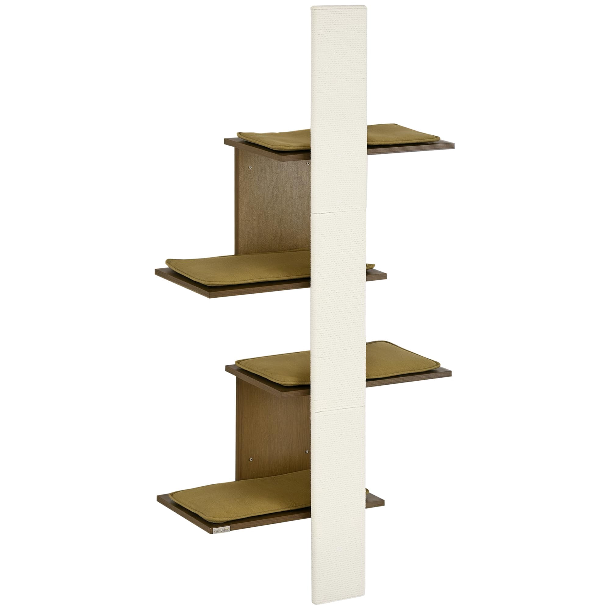 Árbol Para Gatos Pawhut De 4 Niveles Montado En Pared Con Rascador