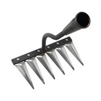 Ioensy - Rastrillo De Jardín Manual Para Desherbar Y Aflojar La Tierra, 6 Dientes, Para Patio Trasero Y Granja