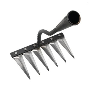 Ioensy - Rastrillo De Jardín Manual Para Desherbar Y Aflojar La Tierra, 6 Dientes, Para Patio Trasero Y Granja