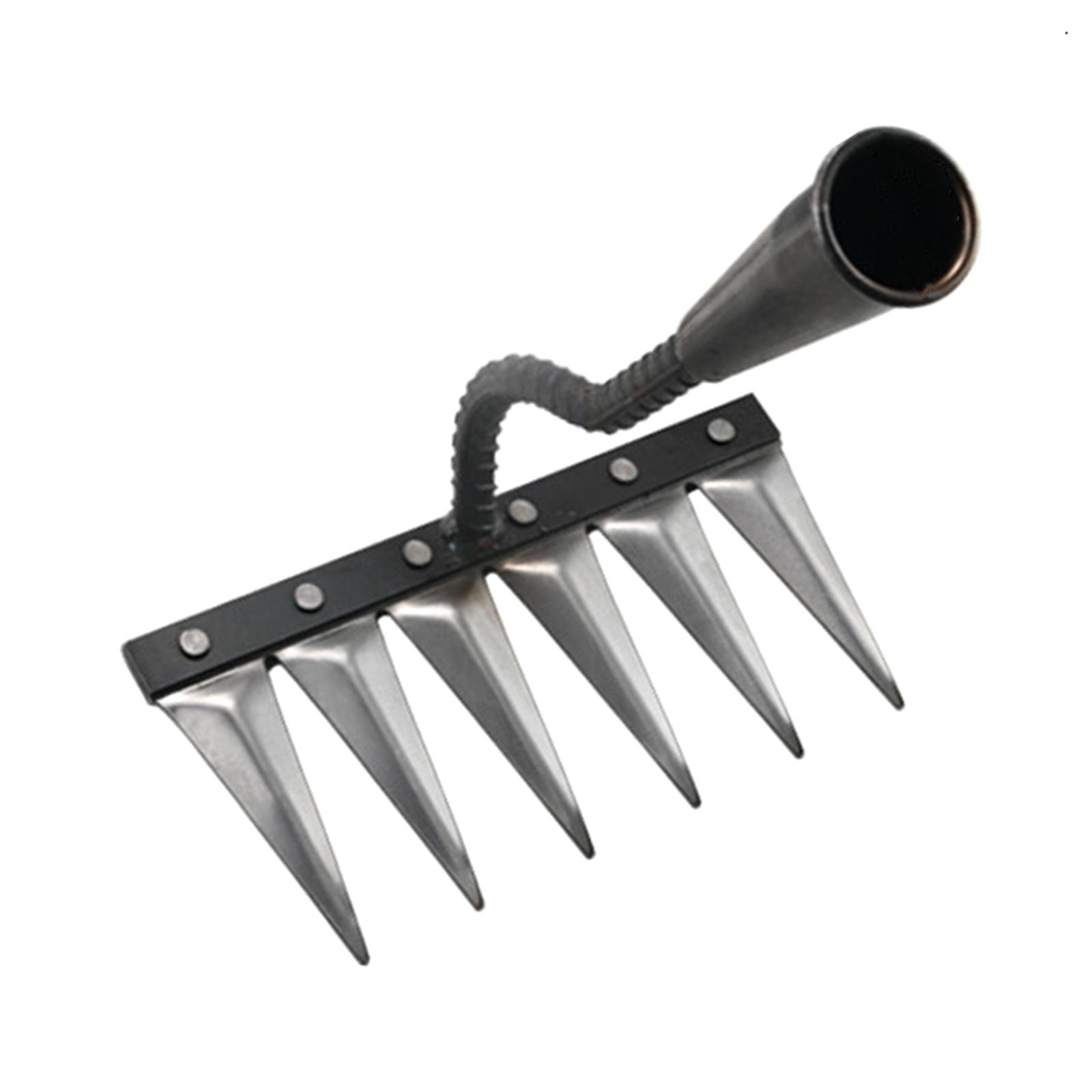 Ioensy - Rastrillo De Jardín Manual Para Desherbar Y Aflojar La Tierra, 6 Dientes, Para Patio Trasero Y Granja