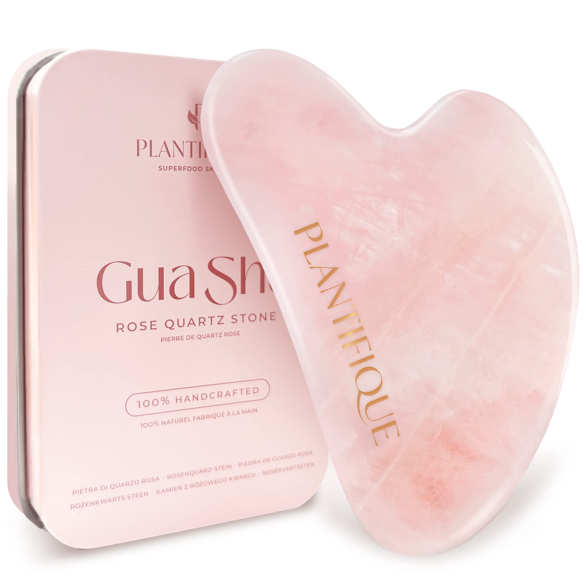 Herramienta De Masaje Facial Plantifique Gua Sha Rose Quartz