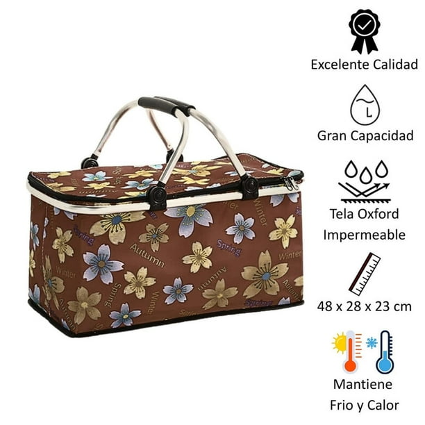 Bolso Termico Plegable Margaritas Cooler Canasta Picnic cafe Lider