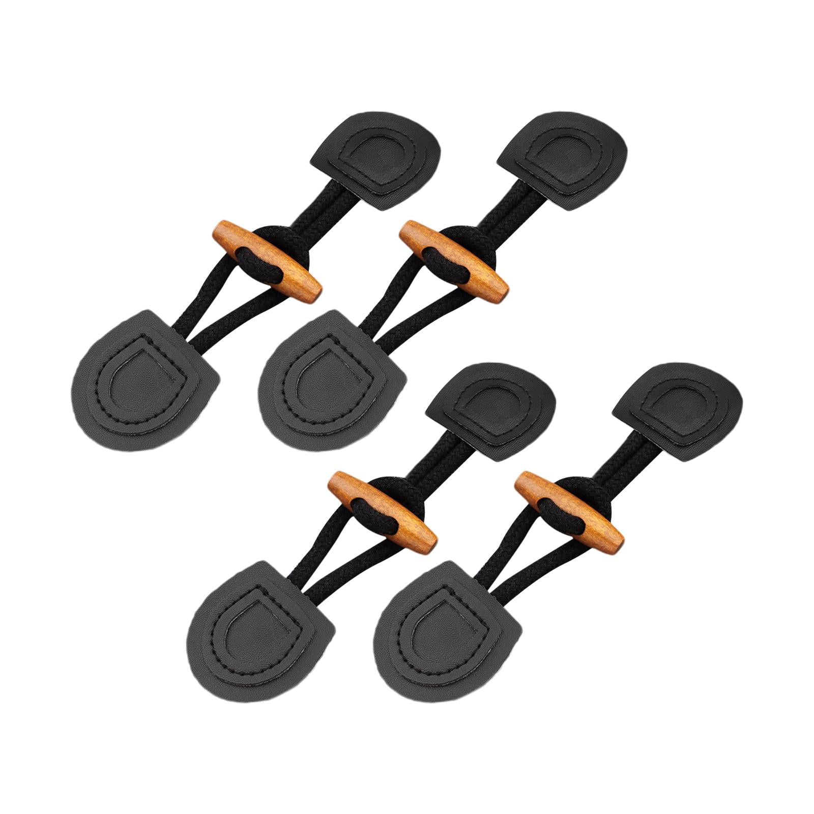 Bothyi - 4 Botones De Cierre De Palanca De Cuerno Para Ropa De Cuero Pu Para Coser Diy Para Chaqueta Negra