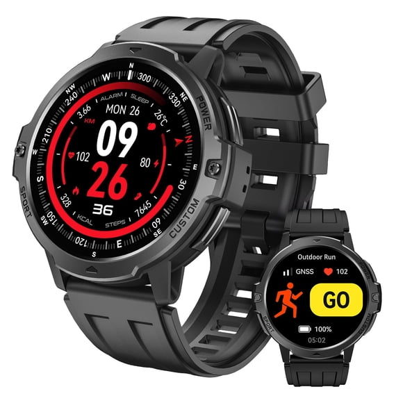 Smartwatch Ynwinste 1,46" GPS 3 ATM 100+ deportes negro