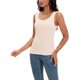 thumbnail image 4 of ATHLECHIC Top Ajustado de Mujer de Punto Acanalado Cuello Redondo Ajuste Ceñido Top Casual L Albaricoque, 4 of 5