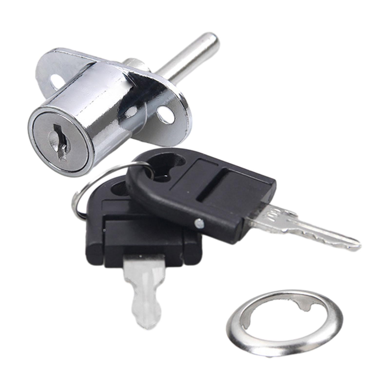 Bothyi - Cerradura De Émbolo Para Gabinete, Cerradura De Émbolo Para Puerta Corredera, Escritorio, 19mm, Plateado